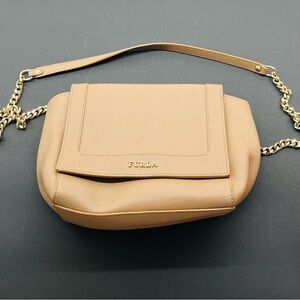Furla Ginevra Mini Crossbody Genuine Leather Beige Shoulder Bag